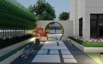 中山凤凰城新中式别墅庭院设计